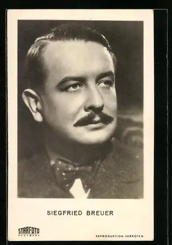 AK Schauspieler Siegfried Breuer mit Schnurrbart
