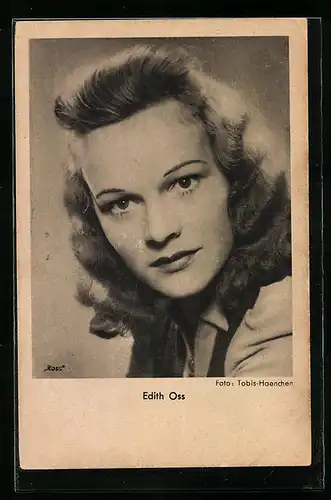 AK Schauspielerin Edith Oss ernst blickend