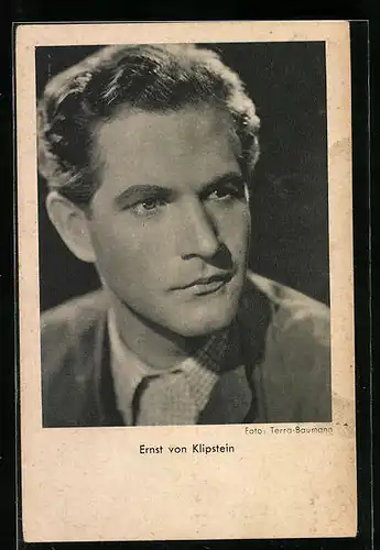 AK Schauspieler Ernst von Klipstein mit ernstem Blick