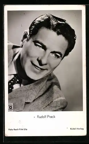 AK Schauspieler Rudolf Prack freundlich lächelnd