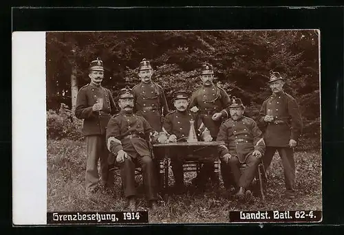 AK Schweizer Soldaten des Landst. Batl. 62-4, Grenzbesetzung 1914