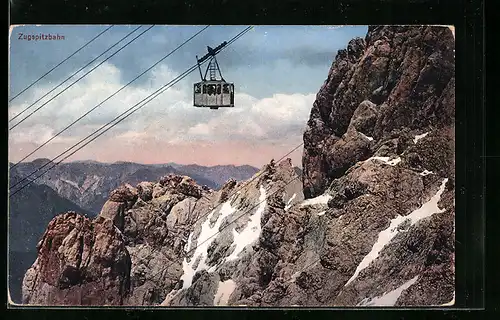 AK Zugspitzbahn auf dem Weg zum Gipfel