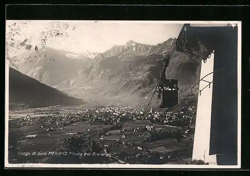 AK Merano, Seilbahn mit Blick auf die Stadt