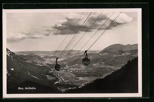 AK Rax, Seilbahn mit Blick ins Tal