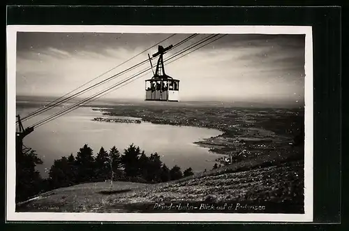 AK Pfänderbahn mit Bodensee am Abend