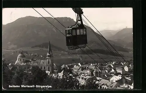 AK Mariazell, Seilbahn über der Ortschaft