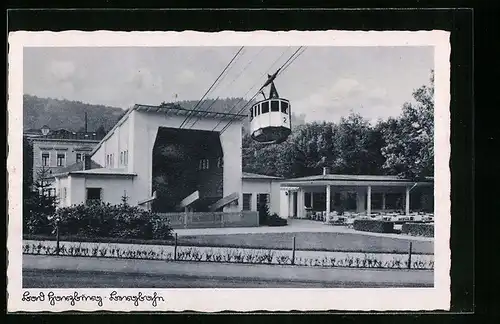 AK Bad Harzburg, Bergbahn-Kabine vor Talstation