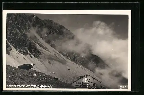 AK Nordketten-Seilbahn mit Berghütte