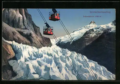 AK Wetterhornaufzug mit Schreckhorn, Seilbahn