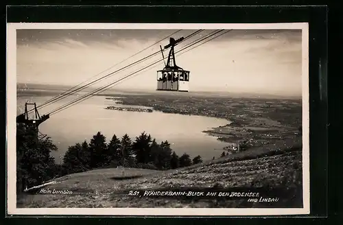 AK Pfänderbahn mit Blick auf den Bodensee