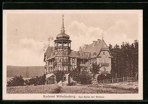 AK Bad Berka b. Weimar, Aussenansicht Kurhotel Wilhelmsburg