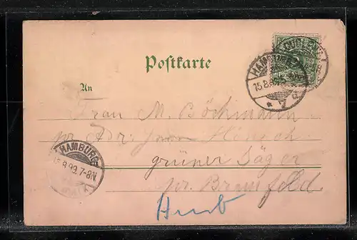 Mondschein-Lithographie Coblenz, Kaiserin Augusta-Denkmal und Panorama