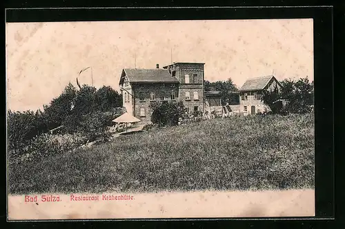 AK Bad Sulza, Restaurant Krähenhütte mit Sonnenschirm