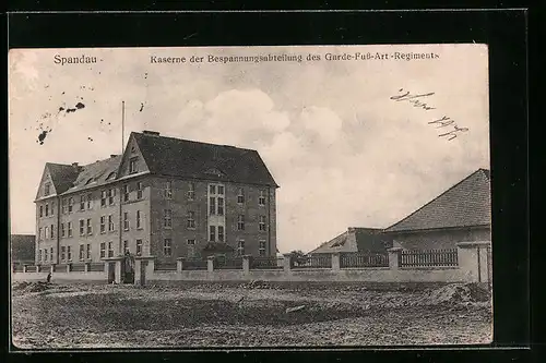 AK Berlin-Spandau, Kaserne der Bespannungsabteilung des Garde-Fuss-Art-Regiments