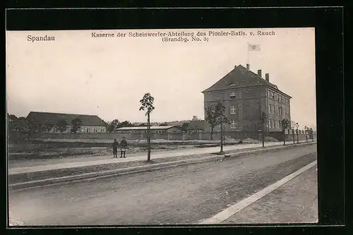 AK Berlin-Spandau, Kaserne der Scheinwerfer-Abteilung des Pionier Batl. v. Rauch 1. Brdbg. Nr. 3