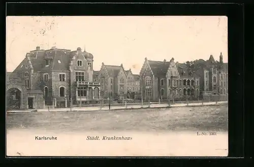 AK Karlsruhe, Städtisches Krankenhaus, Vorderansicht