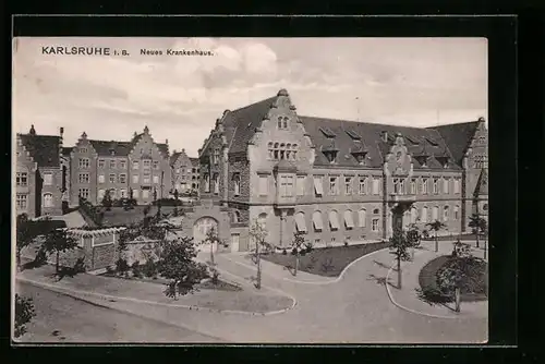 AK Karlsruhe, Neues Krankenhaus aus der Vogelschau