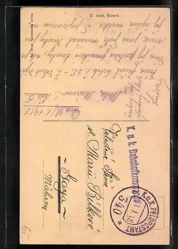 AK Kowel, Denkmal aus dem napoleanischen Krieg 1813