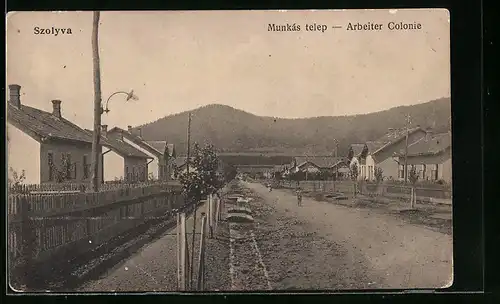 AK Szolyva, Arbeiter Colonie, Strassenpartie