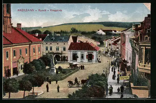 AK Brzezany, Ringplatz von oben gesehen