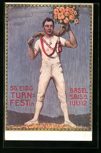 Künstler-AK Basel, 56. Eidgenössisches Turnfest 1912