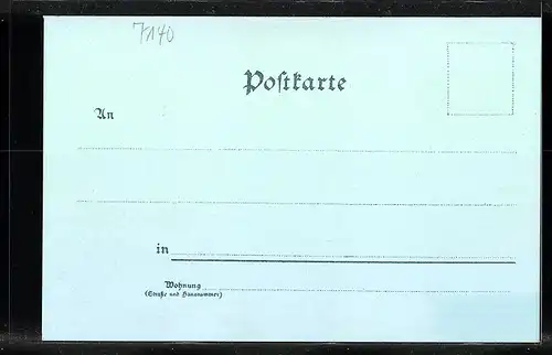 Mondschein-Lithographie Ludwigsburg, Myliusstrasse mit Pferdewagen