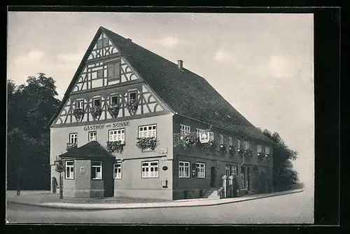 AK Lorch i. Remstal, Gasthof und Café zur Sonne von Adolf Scheuing