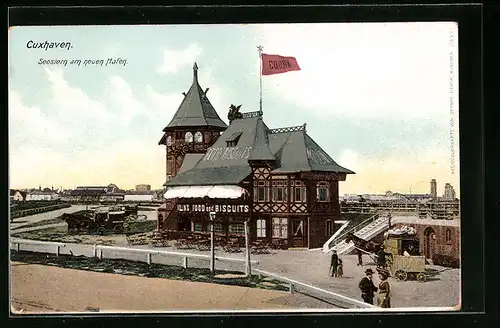 AK Cuxhaven, Gasthaus Seestern am neuen Hafen