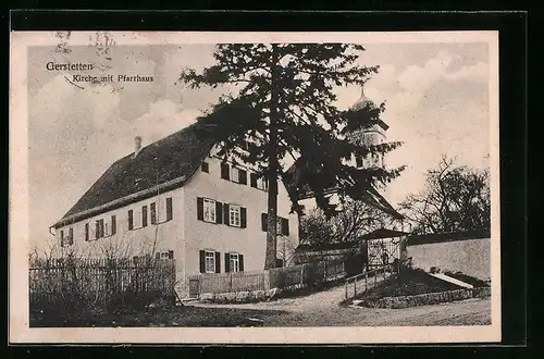 AK Gerstetten, Kirche mit Pfarrhaus