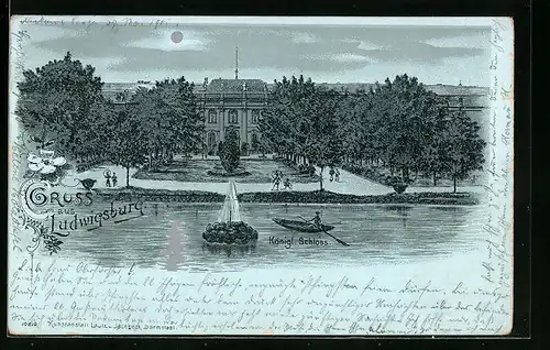 Mondschein-Lithographie Ludwigsburg, Königliches Schloss