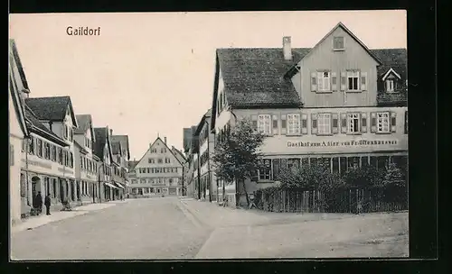 AK Gaildorf, Gasthof zum Adler von Fr. Offenhausser