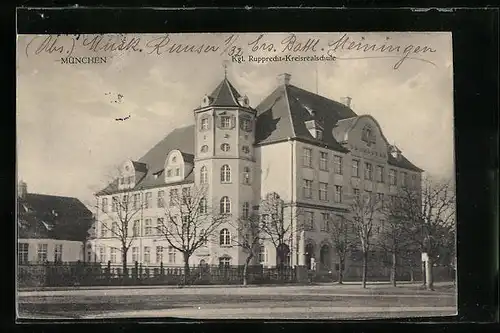 AK München-Neuhausen, Königliche Rupprecht-Kreisrealschule, Albrechtstrasse 7