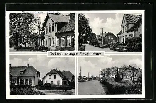 AK Dollerup b. Flensburg, Ortsansicht mit Strassenpartien