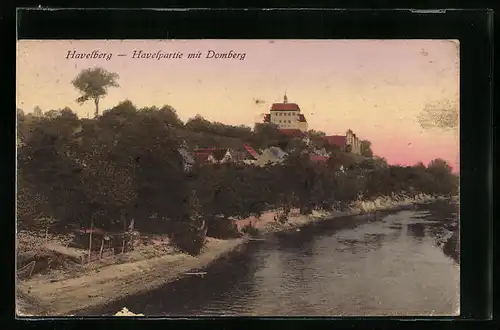 AK Havelberg, Havelpartie mit Domberg