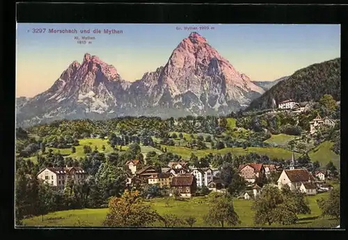 AK Morschach, Gesamtansicht mit den Mythen