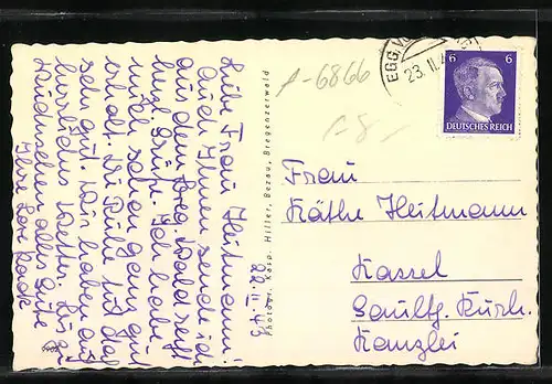 AK Andelsbuch, Totale mit Gebirgswand