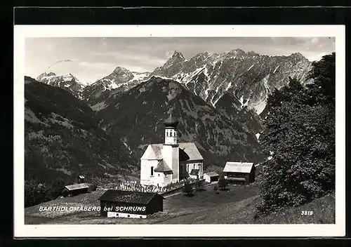 AK Bartholomäberg, Kirche mit Gebirgswand