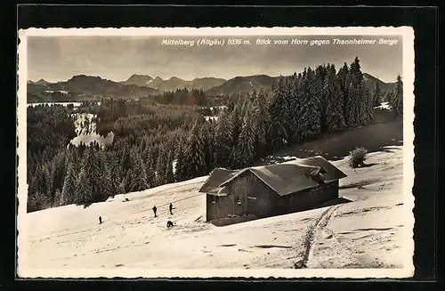 AK Mittelberg, Blick vom Horn gegen Thannheimer Berge im Winter