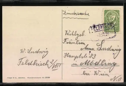 AK Feldkirch, Partie an der Ill mit Brücke