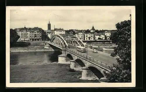 AK Minden i. W., Stadt mit Weserbrücke