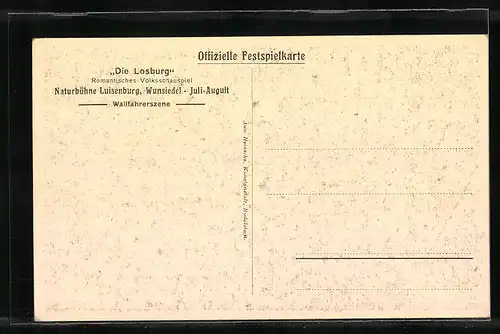 AK Wunsiedel, Romantisches Volksschauspiel Die Losburg auf der Naturbühne Luisenburg, Wallfahrerszene