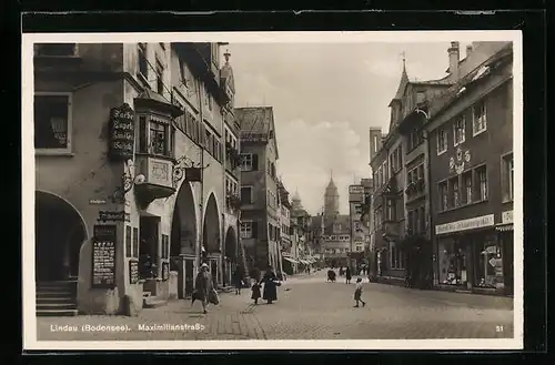 AK Lindau / Bodensee, Blick in die Maximilianstrasse