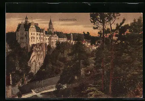 AK Sigmaringen, Blick auf das Schloss