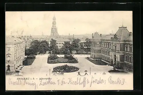 AK Zwickau i. S., Albertplatz