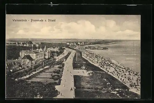 AK Warnemünde, Promenade mit Strand