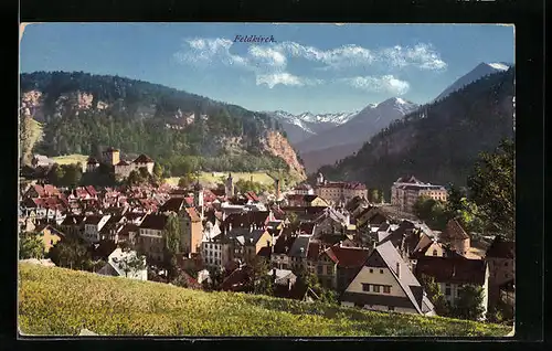 AK Feldkirch, Blick vom Berg auf die Stadt