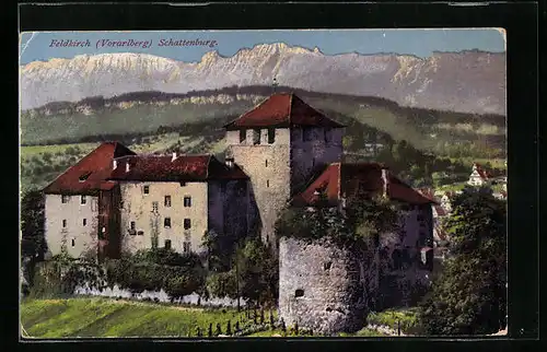 AK Feldkirch, Gesamtansicht der Schattenburg