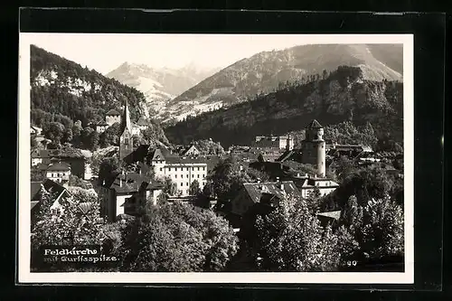 AK Feldkirch, Stadtansicht mit Gurtisspitze