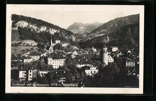 AK Feldkirch, Panorama mit Gurtisspitze