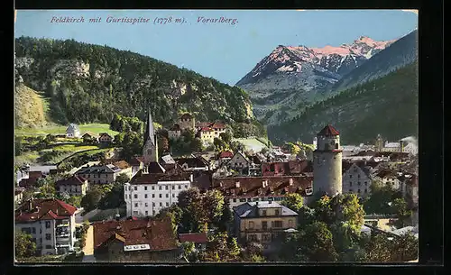 AK Feldkirch, Gesamtansicht mit Gurtisspitze